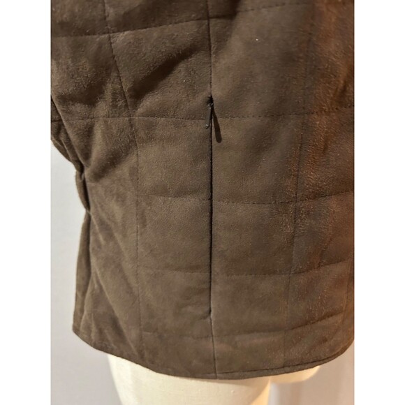 Faconnable Women’s Brown Goatskin Suede Quilted Vest size S Zip Up - Picture 7 of 10
